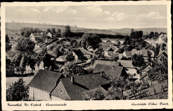 Ak Kuventhal Einbeck in Niedersachsen, Teilansicht des Ortes, Gaststätte