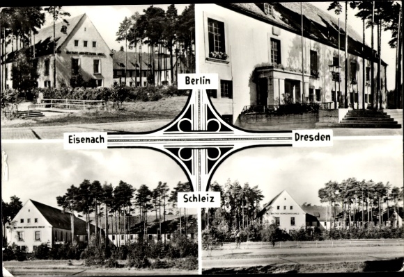 Postcard Hermsdorf in Thuringia, Mitropa Rasthof, Hermsdorfer Kreuz