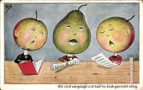 Artist Postcard Scheuermann, Willi, We are happy and yet we don't need it