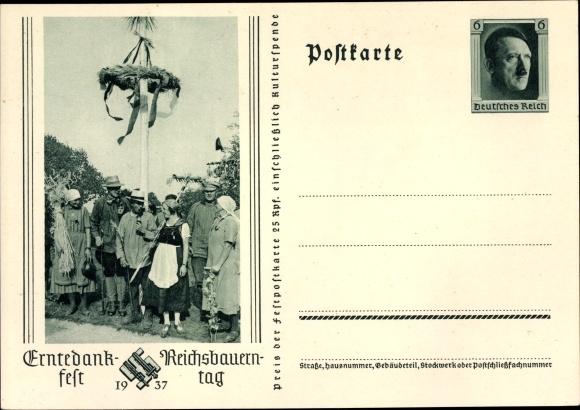 Briefkaart ansichtkaart Thanksgiving Day, Reichsbauerntag 1937