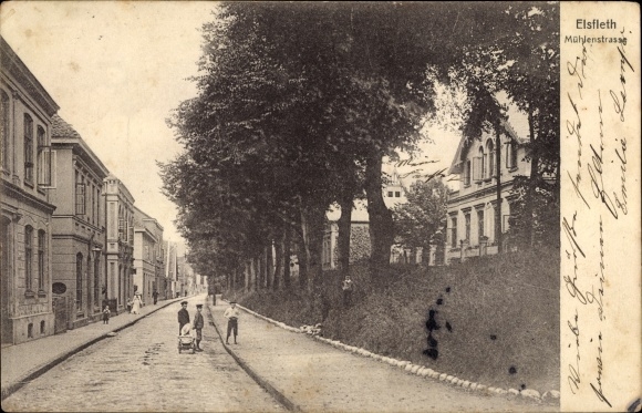 Postcard Elsfleth in the Oldenburger Land, Mühlenstraße