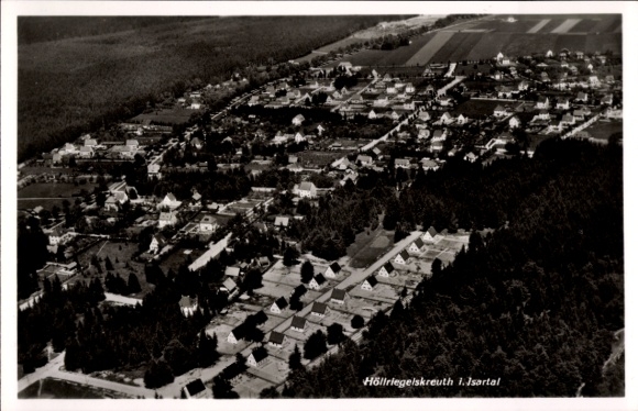 Postcard Höllriegelskreuth Pullach Upper Bavaria, aerial photograph