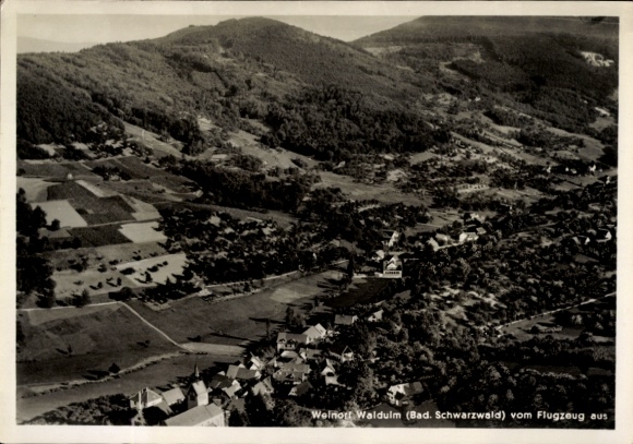 Postcard Waldulm Kappelrodeck in the Black Forest, aerial photograph