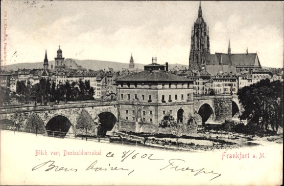 Postcard Frankfurt am Main, Deutschherrnkai