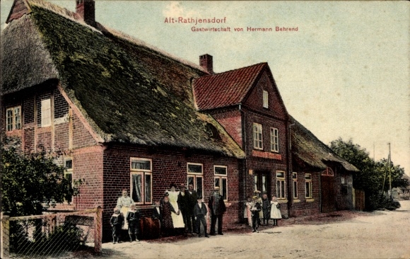 Postcard Altratjensdorf Riepsdorf in Ostholstein, inn of Hermann Behrend