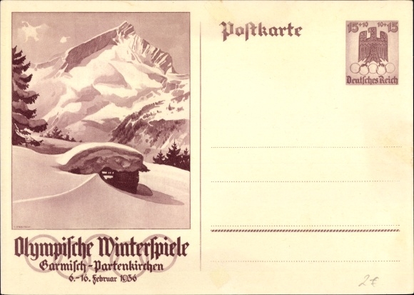 KP pocztowa Garmisch Partenkirchen w Górnej Bawarii, Zimowe Igrzyska Olimpijskie 1936