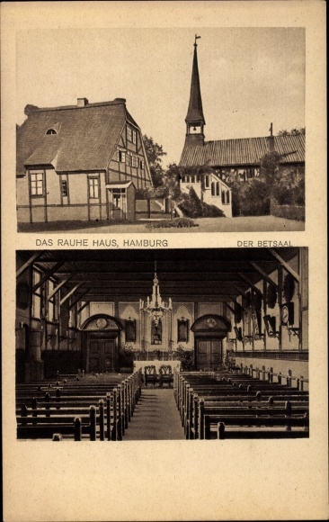 Postcard Hamburg Horn, The Rough House, prayer room