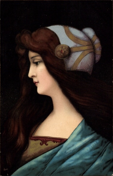 Künstler Ak Meissner und Buch, Serie 1783, Schöne Frauen, Frauenportrait