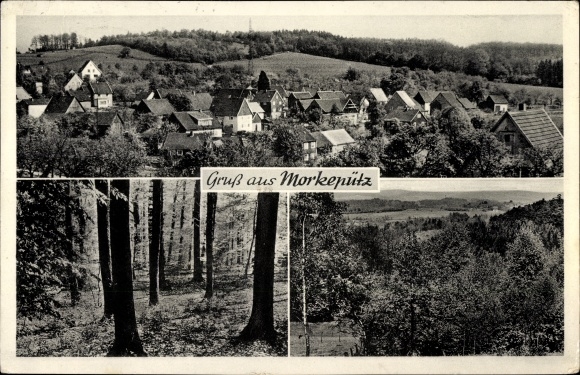Postcard Morkepütz Wiehl in the Oberberg district, total view of the village