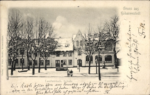 Postcard Hohenwestedt in Holstein, Agricultural School