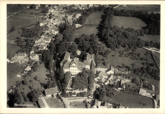 Postcard Bertoldsheim Rennertshofen Upper Bavaria, aerial photograph