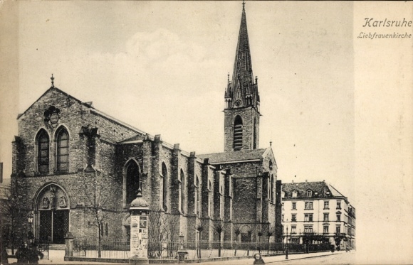 Ak Karlsruhe in Baden, Liebfrauenkirche,  Architektur,  von 1906