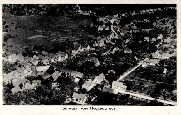 Postcard Schwann Staubenhardt in the Black Forest, aerial photograph