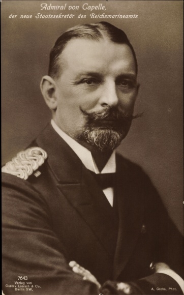 Postcard Admiral Eduard von Capelle, State Secretary of the Imperial Navy Office