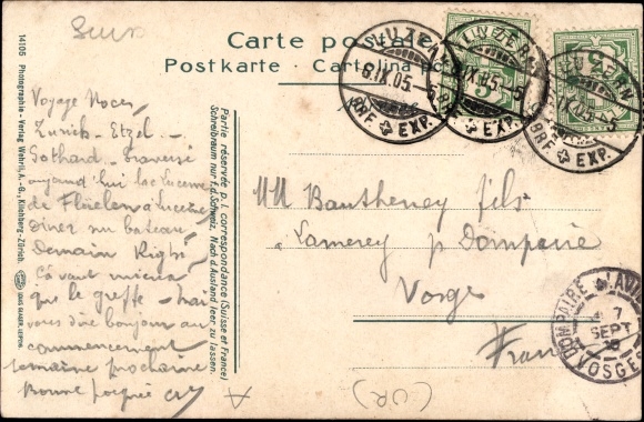 Postcard Flüelen Kt. Uri Switzerland, Gotthardbahn, Erstfeld, Dammastock, Leckihorn, Galenstock