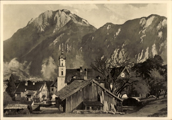 Artist Postcard Kürmaier, Anton, Kiefersfelden in Upper Bavaria, Beim Messner Wirt, HDK 398