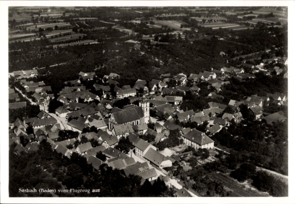 Postcard Sasbach in the Ortenau, aerial photograph