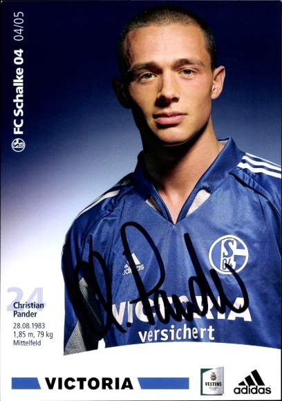 Karta z autografem piłkarza Christiana Pandera, FC Schalke 04, autograf