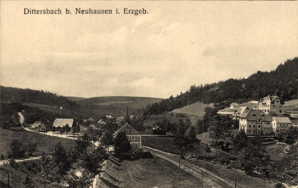 Ak Dittersbach Neuhausen im Erzgebirge, Gesamtansicht