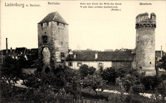 Ak Ladenburg am Neckar Baden, Martinstor, Hexenturm
