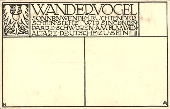 Postcard Wandervogel, Solstice, Campfire