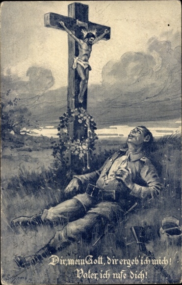 Artist PC Schlemo, You, my God, I surrender to you, dying soldier