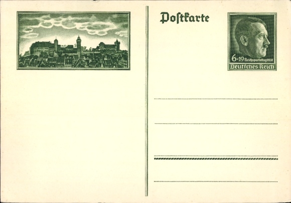 Ganzsachen Ak Nürnberg, Stadt der Reichsparteitage, Stadtansicht