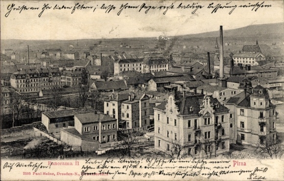 Ak Pirna an der Elbe, Panorama