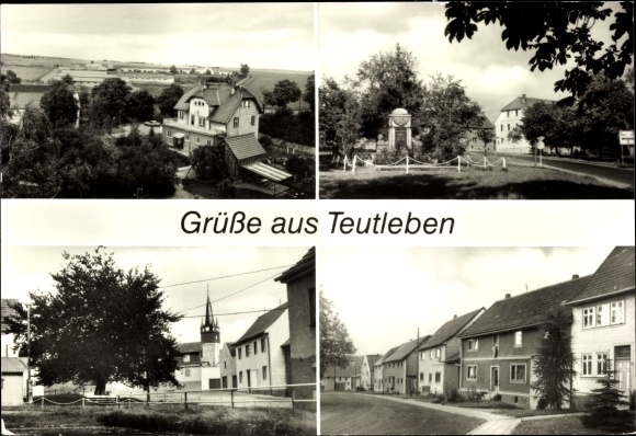Ak Teutleben Hörsel Thüringen, Gasthof, Denkmal, Kirche