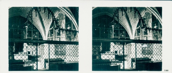 Stereofoto Karlštejn Karlstein Midden-Bohemen, Karlův Týn, kasteel Karlštejn, kapel van het Heilig Kruis