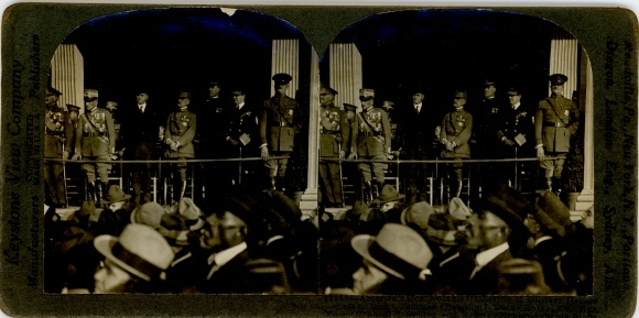 Stereofoto Kansas City Kansas USA, militaire helden uit de Eerste Wereldoorlog