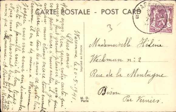 Artist Postcard Bouret, Germaine, Well Protected, Girl with a Large Dog
