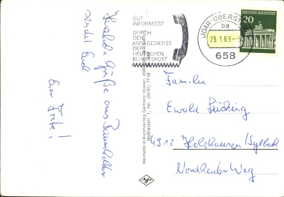 Postcard Baumholder Rhineland Palatinate, military training area, tank, street view
