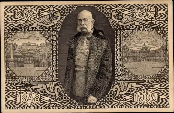 Ganzsachen Ak Kaiser Franz Joseph I., Portrait, Jubiläum 1908
