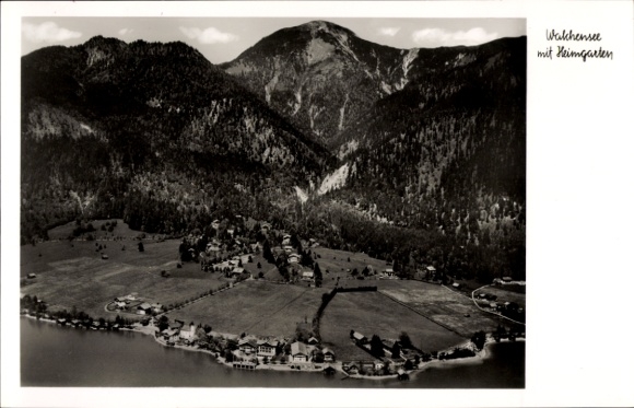 Postcard Walchensee Kochel am See, landscape photo, mountains, Heimgarten