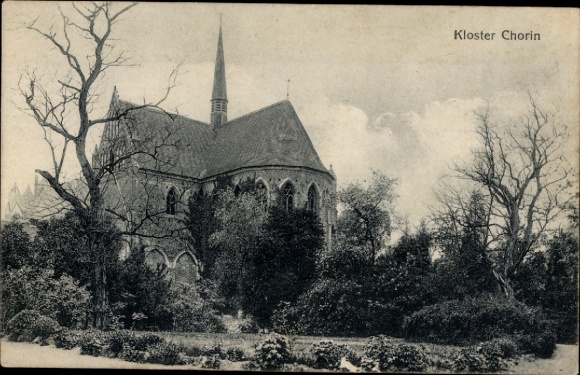 Postcard Chorin Mecklenburg, Chorin Monastery
