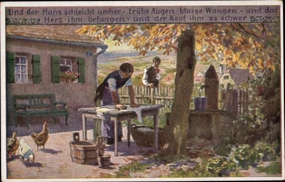 Song artist PC Hey, Paul, folk song card no. 58, And Hans sneaks around
