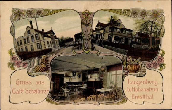 Art Nouveau PC Langenberg Callenberg in Saxony, Cafe Scheibner, interior view
