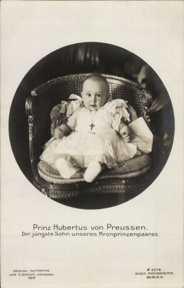 Ak Prinz Hubertus von Preußen, jüngster Sohn des Kronprinzenpaares
