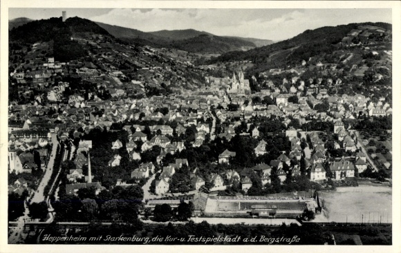 Ak Heppenheim an der Bergstraße, Fliegeraufnahme