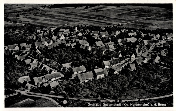 Postcard Gussenstadt Gerstetten in Württemberg, aerial photograph