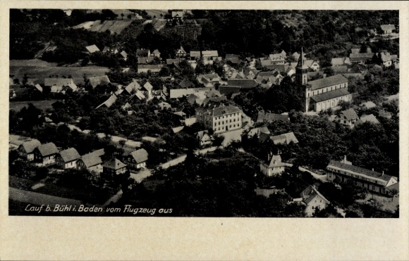 Postcard Lauf in Baden Black Forest, aerial photograph