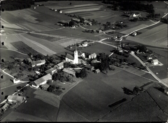 Postcard Stephanskirchen Upper Bavaria, aerial photograph