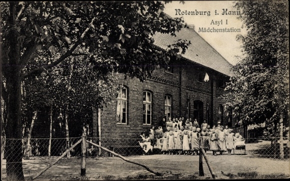 Postcard Rotenburg in Hanover Rotenburg an der Wümme, Asylum I, girls station