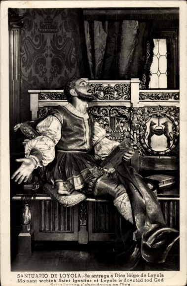 Postcard Loyola Basque Country Spain, Saint Ignatius in the church
