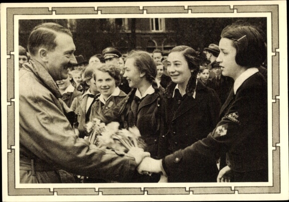 Postal stationery Postcard Führer and Reich Chancellor Adolf Hitler, well-wishers, BDM