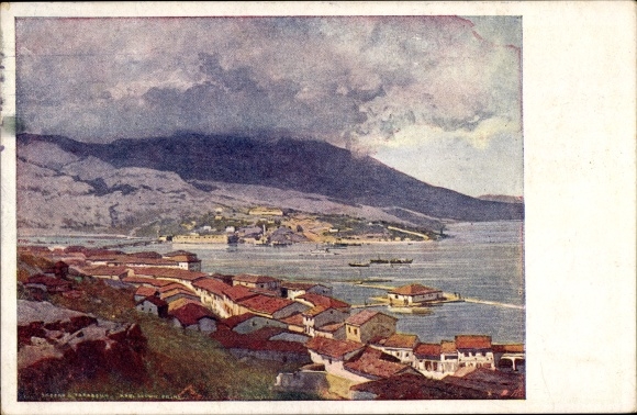 Artysta KP Prince, Karl Ludwig, Scutari Shkodra Albania, The Tarabosch, Panorama, Hafen