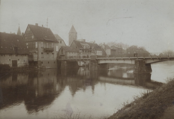 Original photo of Rheine in Münsterland, NRW, part of the Ems, around 1900