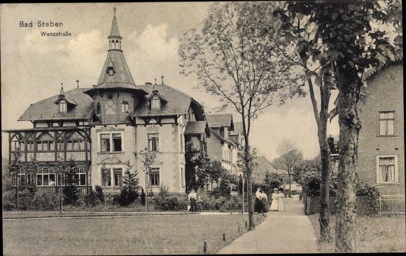 Postcard Bad Steben in the Franconian Forest, Wenzstrasse