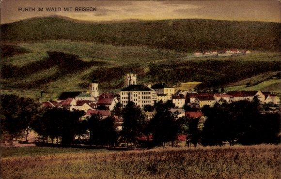 Ak Furth im Wald Oberpfalz Bayern, Teilansicht mit Reiseck